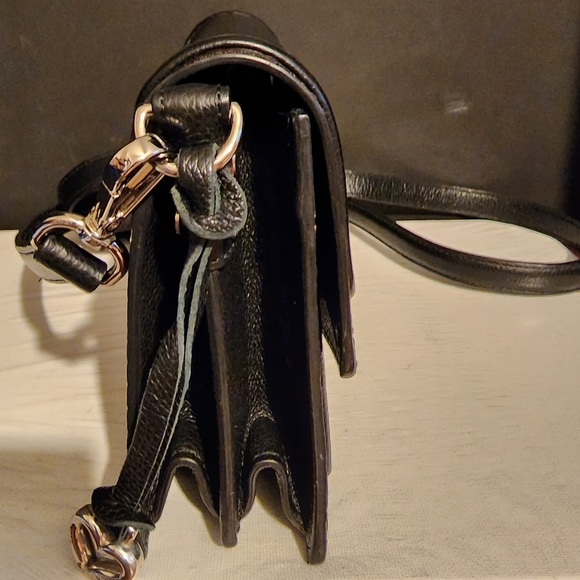 Brighton LEON Black pebbled leather with brown croc cross body - Picture 4 of 5